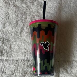 2/12$🌺Halloween Starbucks Pattern Tumbler with Straw